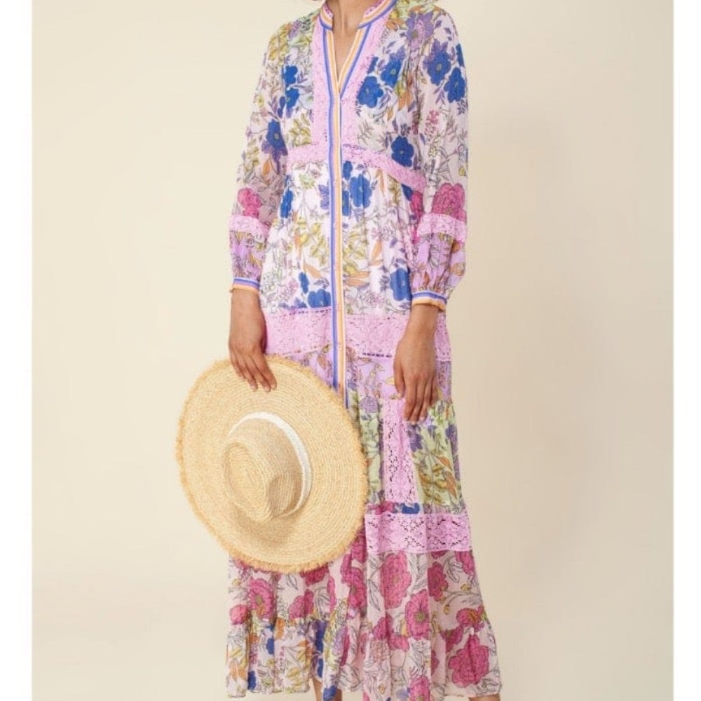 Hale Bob Multicolor Dress with Pink and Purple